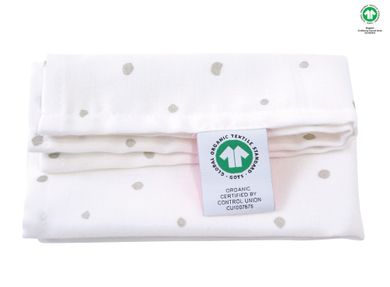 Motherhood, ECO Servetel de muselina, 1 buc., Grey Dots