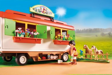 Playmobil, Country, Adapost pentru ponei si casa mobila, 70510