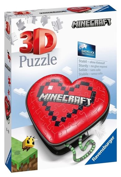 Ravensburger, Minecraft, cutie - inima, puzzle 3D, 60 piese