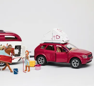 Schleich, Horse Club, Aventura cu masina si remorca pentru cal, set, 42535
