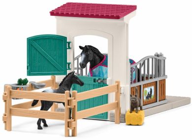 Schleich, Horse Club, Tarc de cai cu iapa si manz, set, 42611
