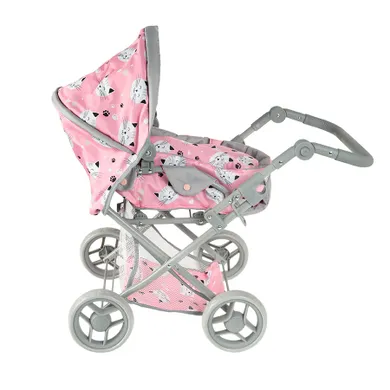 Smiki, carucior pentru papusi cu port-bebe, pisicute