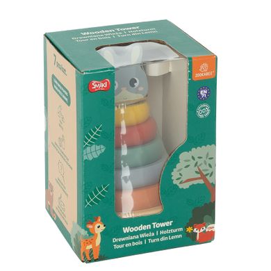 Smiki, Iepuras, piramida din lemn, jucarie educativa