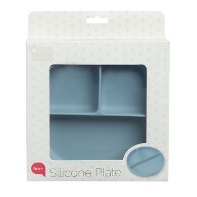 Smiki, Very Bunny, farfurie compartimentata din silicon, albastru