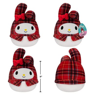Squishmallows, Hello Kitty, Sanrio Plaid, jucarie de plus, 20 cm, 1 buc.