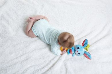 Tiny Love, Tiny Smarts, Iepurasul Thomas, jucarie vibranta cu agatatoare