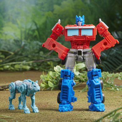 Transformers, Rise of the Beasts, Beast Weaponizer, Optimus Prime si Chainclaw, set de figurine, 2 buc.