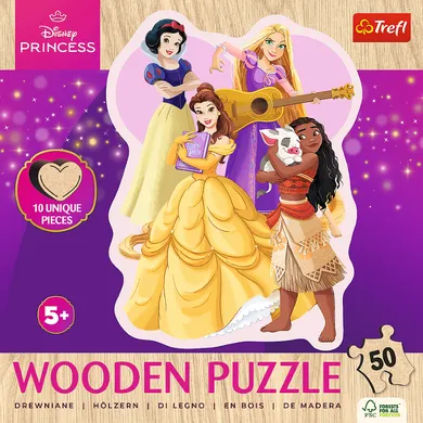 Trefl, Disney Princess, puzzle din lemn, 50 piese