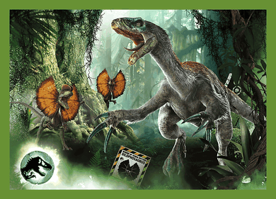 Trefl, Jurassic Park, Dinozaurii amenintatori, puzzle 4 in 1, 207 elemente