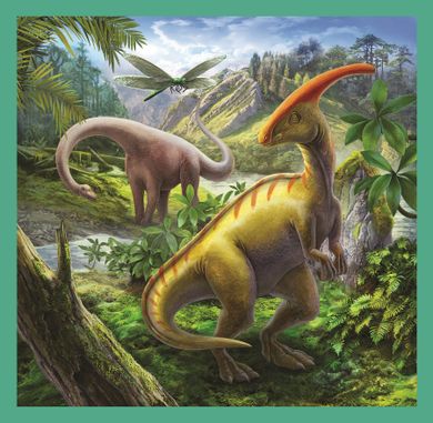Trefl, Lumea extraordinara a dinozaurului, puzzle 3in1, 106 piese