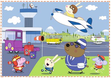 Trefl, Peppa Pig, Amintiri din vacanta, puzzle 4in1, 71 piese