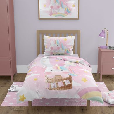 Unicorn, set lenjerie de pat single, 100-135 cm