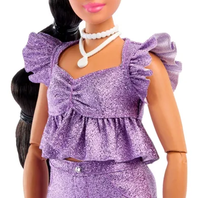 Barbie, Deluxe Style, papusa, top si pantaloni scurti, violet