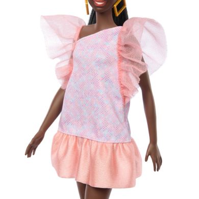 Barbie, Fashionistas, a 65-a aniversare, papusa inalta cu par negru prins in coada