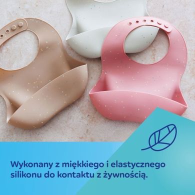 Canpol babies, Dots, baveta din silicon cu buzunar, galben