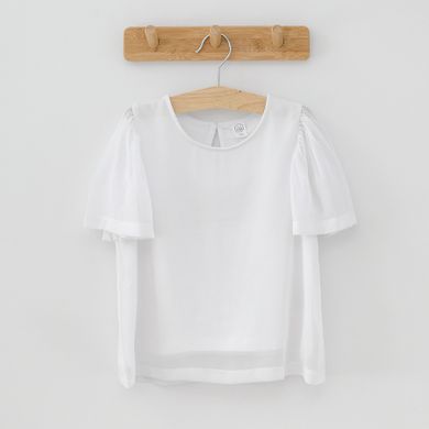 Cool Club, Bluza alba cu maneca scurta din sifon pentru fete