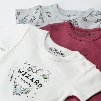 Cool Club, Body cu maneca scurta pentru bebelusi, mix de culori, imprimeu Harry Potter, set 3 buc.