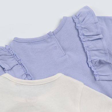 Cool Club, Body cu maneca scurta pentru fete, alb, violet, set 2 buc.