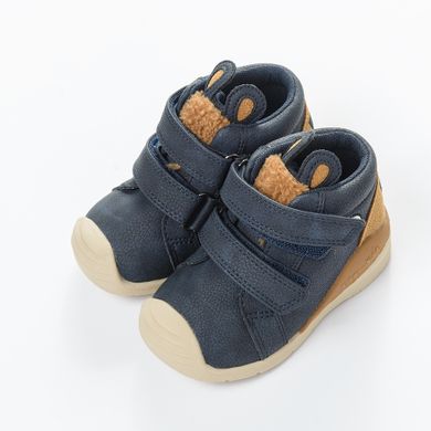 Cool Club, Ghete pentru baieti, bleumarin, model ursulet, brant din piele, talpa Bio-Fit