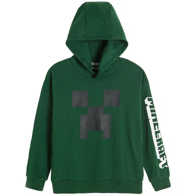 Cool Club, Hanorac cu fermoar pentru baieti, verde, imprimeu Minecraft