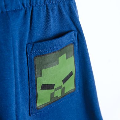 Cool Club, Pantaloni scurti pentru baieti, albastru, imprimeu Minecraft