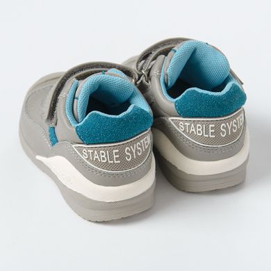 Cool Club, Pantofi sport pentru baieti, parfumati, gri, brant din piele, talpa Bio-Fit