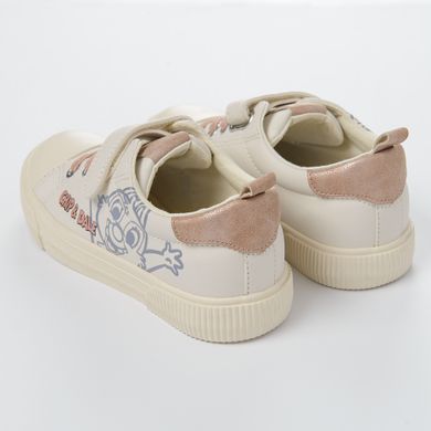 Cool Club, Pantofi sport pentru fete, bej deschis, imprimeu Chip si Dale