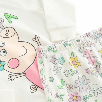 Cool Club, Pijama pentru fete, ecru, imprimeu Peppa Pig