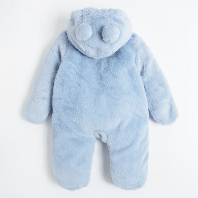 Cool Club, Pijama tip salopeta calduroasa cu gluga pentru baieti, cu blanita, albastru