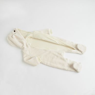 Cool Club, Pijama tip salopeta cu gluga pentru bebelusi, ecru