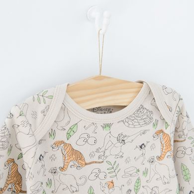Cool Club, Pijama tip salopeta pentru baieti, gri, albastru, imprimeu Cartea junglei, set 2 buc.