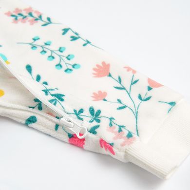 Cool Club, Pijama tip salopeta pentru fete, bumbac organic, ecru