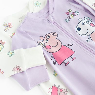 Cool Club, Pijama tip salopeta pentru fete, mix, set, 2 buc., imprimeu Peppa Pig