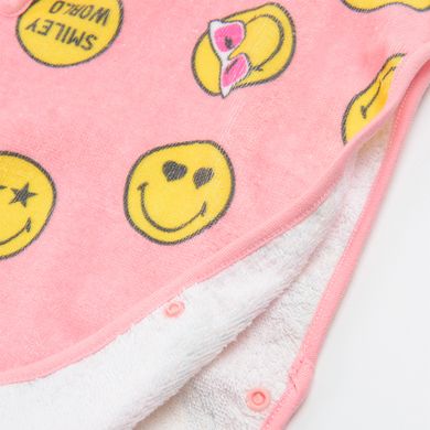 Cool Club, Prosop tip poncho cu gluga pentru fete, roz, imprimeu SmileyWorld