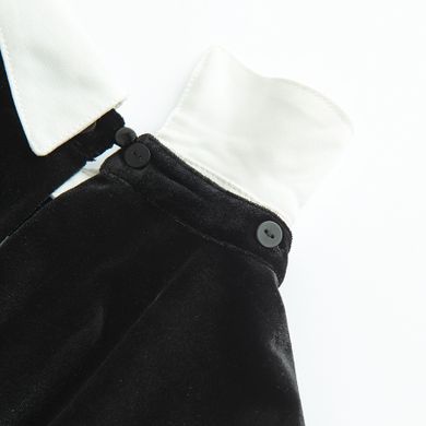 Cool Club, Rochie cu maneca lunga pentru fete, velur, negru