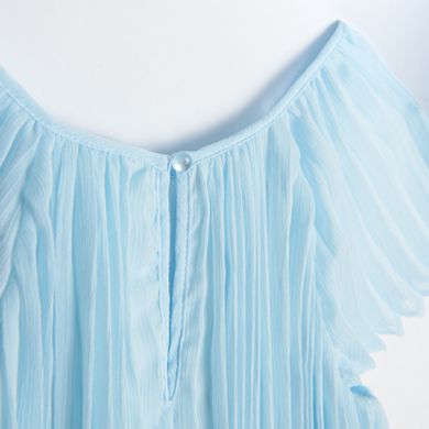 Cool Club, Rochie plisata cu maneca scurta pentru fete, albastru deschis