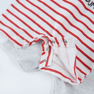 Cool Club, Salopeta rompers pentru baieti, bumbac organic, mix, imprimeu Dumbo, set, 2 buc.
