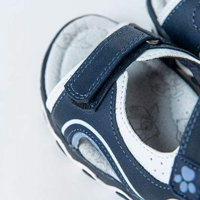 Cool Club, Sandale pentru baieti, parfumati, bleumarin, brant din piele, imprimeu Paw Patrol
