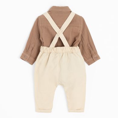 Cool Club, Set pentru baieti, Body-camasa cu maneca lunga, Pantaloni din textil, Papion, mix