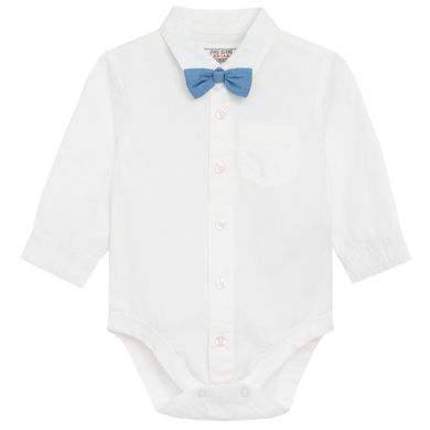 Cool Club, Set pentru baieti, Body-camasa cu maneca lunga, Vesta, Papion pentru baieti, Pantaloni, Bretele, alb-bleumarin