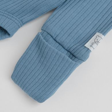 Cool Club, Set pentru baieti, Body cu maneca lunga, Pantaloni cu botosei, din tricot striat, albastru