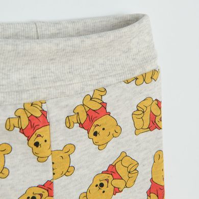 Cool Club, Set pentru baieti, Body cu maneca lunga, Pantaloni cu botosei, Esarfa, gri-galben, imprimeu Winnie the Pooh