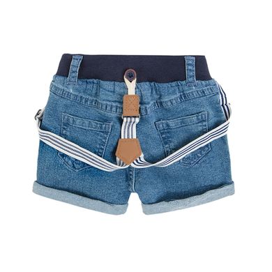 Cool Club, Set pentru baieti, tricou si pantaloni scurti de blugi, cu bretele, mix de culori, imprimeu Roarsome