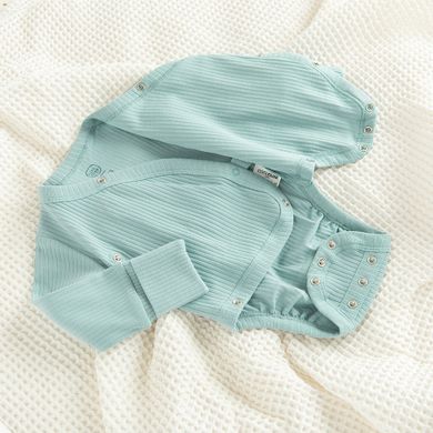 Cool Club, Set pentru bebelusi, Body cu maneca lunga, Pantaloni fara botosei, bumbac organic, turcoaz