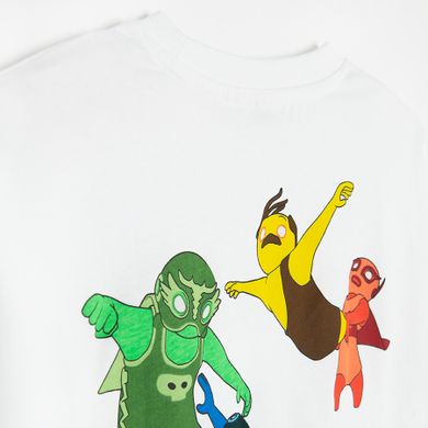 Cool Club, Tricou pentru baieti, alb, imprimeu Gang Beasts