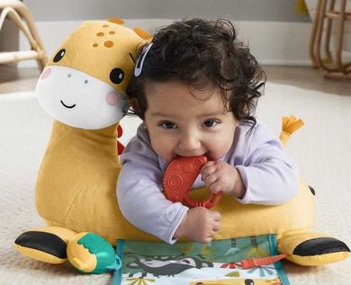 Fisher-Price, Girafa 3 in 1, pernuta pentru burtica, jucarie senzoriala
