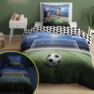 Football, set lenjerie de pat single, fluo, 140-200 cm