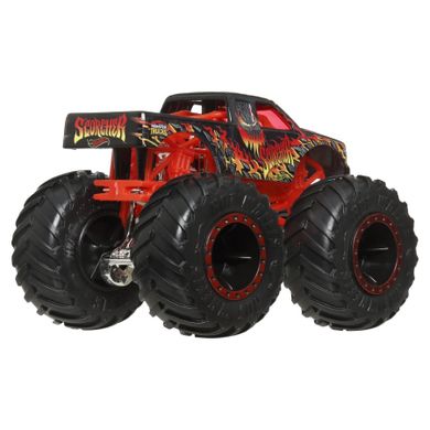 Hot Wheels, Monster Trucks, Scorcher + masina Hot Wheels, scara 1:64, JCG31