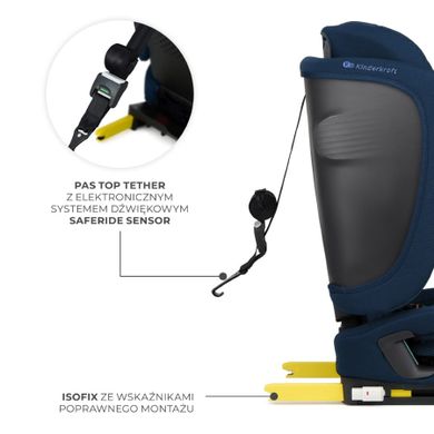 Kinderkraft, FIX2GO, i-Size, scaun auto, Navy, 76-150 cm