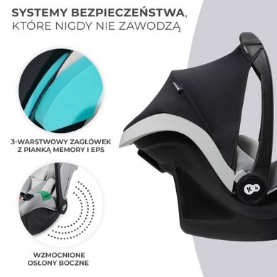 Kinderkraft, Mink Pro, scaun auto, Grey, 40-75 cm